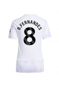Manchester United Bruno Fernandes #8 Jalkapallovaatteet Naisten Vieraspaita 2025-26 Lyhythihainen